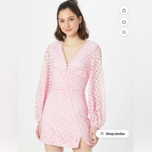 Bardot Light Pink Long Sleeve Lace Dress